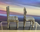 Kirk Stieff Colonial Williamsburg Pewter Chair Place Card Holders Set 2 -vintage