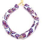 Ghana Handmade Recycled Glass Red N White Cylinder African Trade Beads-ghana