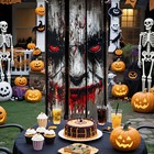 Halloween Door Cover decorations  White Wooden scary Clown Happy Halloween Door