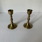 Vintage Brass Pair Of Taper Candlestick Holders 4 