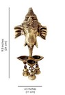 Brass Ganesha Wall Hanging Diya With Bells For Home Decor 9 In Brass