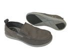 Crocs Walu Shoes 11270 men Sz 8 gray Canvas Slip-on Loafer Comfort Casual Preppy