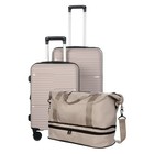 Stylish 3-piece Luggage Set  20  And 25  Lightweight Hardshell Suitcases  Taupe