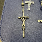 Vtg Rosary Religious Crucifix Catholic Pendant Prayer Beads Necklace Lot See Pic
