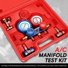 For R134a R-22 R410a R404a Refrigeration Charging 3 Way Ac Manifold Gauge Set
