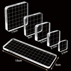6 Pieces Stamp Blocks Acrylic Clear Stamping Blocks Tools With Grid Lines For Sc
