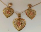 10k Yellow Gold Set Earrings   Necklace 2 5 Grams  In Jewelry Box