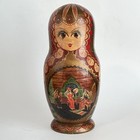 9 Vintage Russian Wood Nesting Dolls Hand Painted 12    Roses Horse Wizard