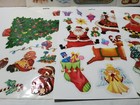 Vintage Christmas Window Clings 6 Sheets Santa Snowman Christmas Tree Reindeer