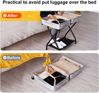 Luggage Rack pack Of 2 steel Folding Suitcase Stand With Storage Shelf For Guest