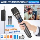 Pro Uhf Wireless Dual Handheld Microphone System Set Rechargeable Karaoke Church