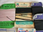 Vtg Sewing Notions-hooks eyes snaps needles In Virginia Slim Case elastic Thread