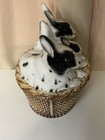 Gump s Large Italian Porcelain Family Of Rabbits Centerpiece Vintage