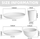 White Plate Set Dishes Set For 8 Includes Dinner Plates pasta Bowls soup Bowls A
