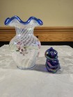 Fenton Iridized Cobalt Carnival Glass Mini Bear Figurine 2000 Qvc Limited Ed 