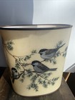 Rare Bacova Guild Gilmore    cardinals And Chickadees    Wastebasket    Vgc Mcm