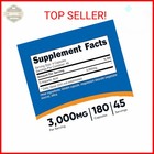 Nutricost D-aspartic Acid  daa  Capsules 3000mg Per Serving  180 Capsules  - Non