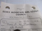 1954 Essex Mountain Girl Scout Council Vintage Receipt For 9 Mariner Books