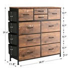 10 Drawer Dresser Chest Fabric Storage Organizer Unit Tower Bedroom Closet Brown