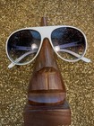 Women s Vintage Von Zipper Rockford Aviator Sunglasses White Frame Blue Lenses