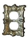 Vintage Switch Plate Outlet Cover Plate Brass Floral Art Deco Beautiful Patina
