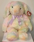 Ty Large Plush Beanie Buddy        Hippie The Tie Dyed Bunny Rabbit 21  New Mwmt s