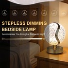 Led Crystal Table Lamp Touch Dimmable 3-color Usb Rechargeable Led Night Light