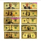 100 Pcs Golden Plastic Crafts Banknotes Us   1 - 1000 Dollar Set Notes Money