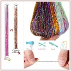 Hair Tinsel Kit With Tool 4800 Strands Tinsel Hair Extensions 12 Colors Fairy   