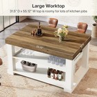 Kitchen Island With 3 Shelves  55 Inches Width Kitchen Shelf With Large Worktop