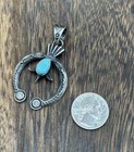 Navajo Handmade Sterling Silver Sonoran Gold Turquoise Naja Pendant Kevin Billah