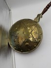 Antique Victorian Brass Bed Warmer W  Long Wood Handle Star Pattern 39   