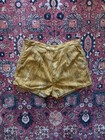 Vtg 50s Atomic Fleck Print Rayon Swim Shorts W  Button Pocket Stretch Waist Sz L