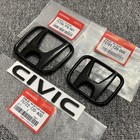 1set Car Name Front Grille Trunk H Emblem For Honda Civic 2022-2025 Sport Badge