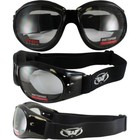 3 Pair Eliminator Biker Riding Goggles Shatterproof Anti Fog Lens Clear Smoke Yl