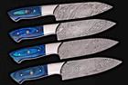 Custom Made Forged Damascus Steel Kitchen Chef s Steak Knives Set 1396