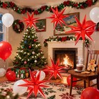 Red Star Foil Balloons Explosion 12 Point Spike Baloons 27 5 Inches  