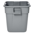 Rubbermaid Commercial Fg352600gray 28 Gal Square Trash Can  Gray  25 In Dia 