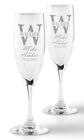 Personalized Set Of 2 Champagne Glass For Bride   Groom flutes  Wedding Glasses