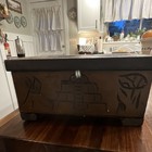 Vintage Guatemala Mayan Tribal Hand-carved Wood Hinged Lid Storage Box