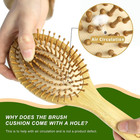 Hair Brush Set  Natural Bamboo Comb Paddle Detangling Hairbrush  Wide-tooth And