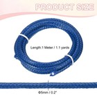 5mm Round Braided Leather Cord For Jewelry Making Dark Blue  1 1yd  