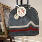 Brunswick Vintage Bowling Bag Gray Red White Vinyl Carry Handle With Ball Sling