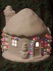 Ceramic Bisque Ready To Paint santa Visting A House On Christmas Eve Lights Incl