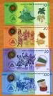 Set Nicaragua  10 20 50 100 Cordobas  2014-2022 P-209-210-211-212 Polymer  Unc
