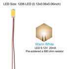 1206 Pre-wired Micro Led  24 Pcs 9-12v Emitting Diodes For Model  Warm White