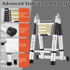 Aframe Aluminum Telescopic Extension Ladder With Nonslip Feet  16 5ft Rv Tele   