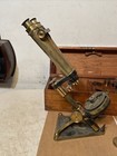 Rare Antique R j Beck Folding Microscope W  Box   Accessories 
