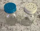 Vintage Ball Mason Jar Salt   Pepper Shakers Set Glass Jar Brand New Open Box 