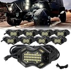 6000k Magnetic White Rock Lights With 4m Extension Wires   Wide 8 Pods White